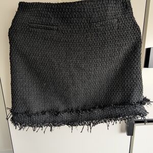 OAK + FORT Black Smocked Pencil Mini Skirt